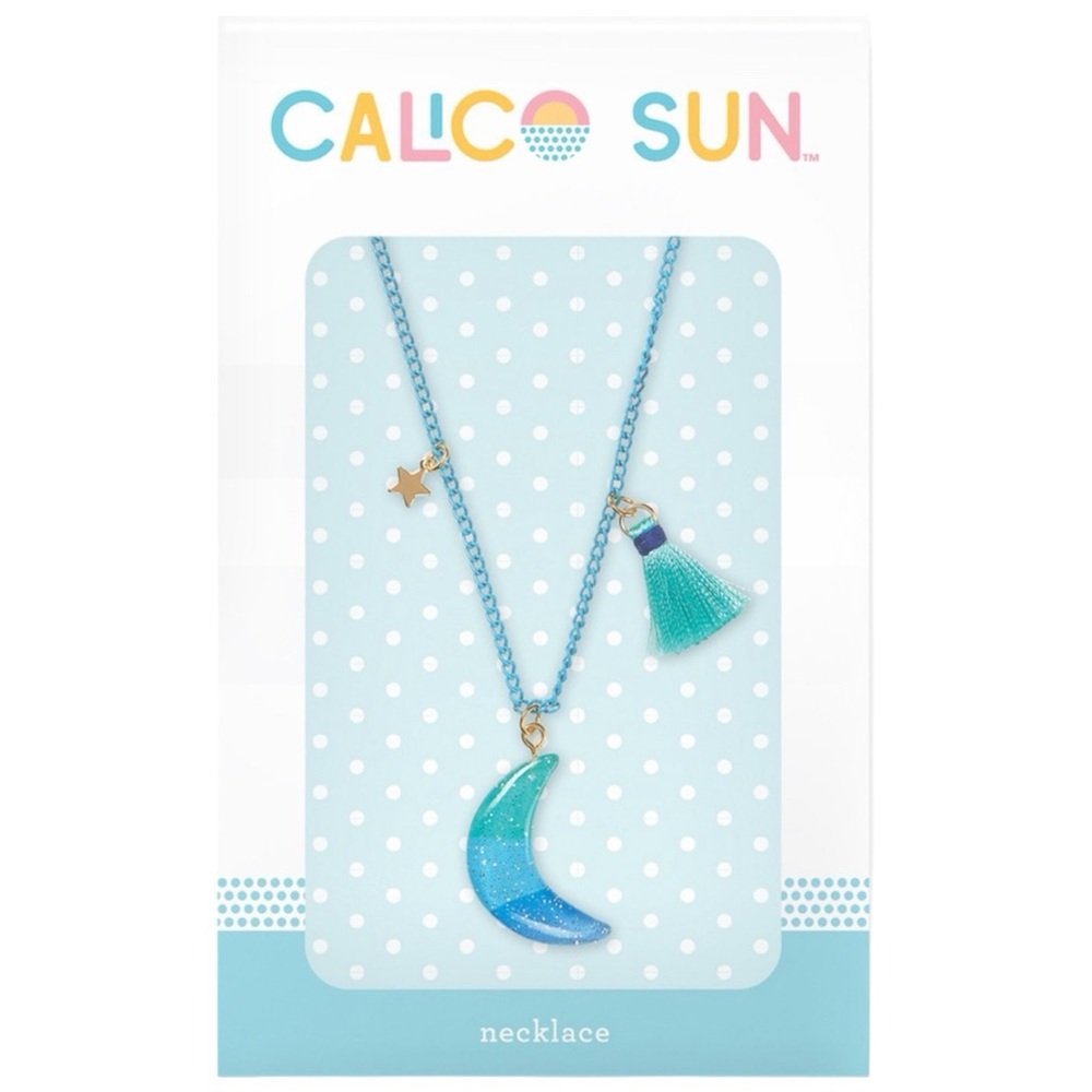 Calico Sun Moon Charm Necklace